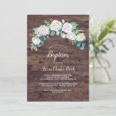 Klassieke witte bloemen | Rustige baptisme Kaart (Staand voorkant)