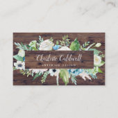 Klassieke witte bloemen | Rustisch Visitekaartje (Voorkant)