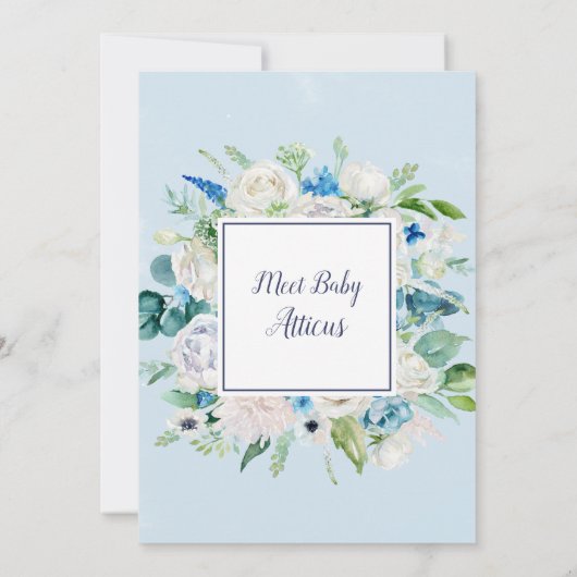 Klassieke witte bloemen Sip en Zie Kaart (Achterkant)