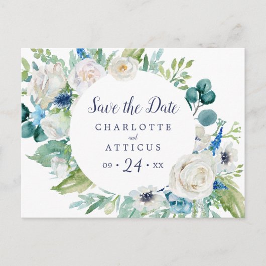 Klassieke Witte Bloemen sparen het Briefkaart van (Voorkant)