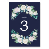 Klassieke witte bloemen | Tafelnummer zeemacht (Achterkant)