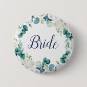 Klassieke witte bloemen Vrijgezellenfeest Ronde Button 5,7 Cm (Voorkant)