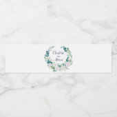 Klassieke Witte Bloemen Wreath Wedding Waterfles Etiket (Enkel label)