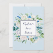 Klassieke witte bloemen zoete zestien verjaardag kaart (Achterkant)