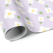 Klassieke witte bloemenbloem  lavendel cadeaupapier (Rol Hoek)