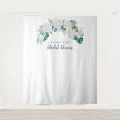 Klassieke witte bloemige bruidsfeest foto achtergr wandkleed (Voorkant)