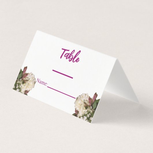 Klassieke witte botanische flora plaats kaartnumme kaart (Achterkant)