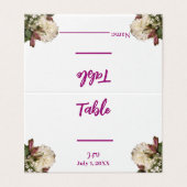 Klassieke witte botanische flora plaats kaartnumme kaart (Buitenkant ongevouwen)