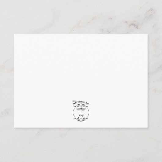 Klassieke witte bruiloft details informatiekaartje (Achterkant)