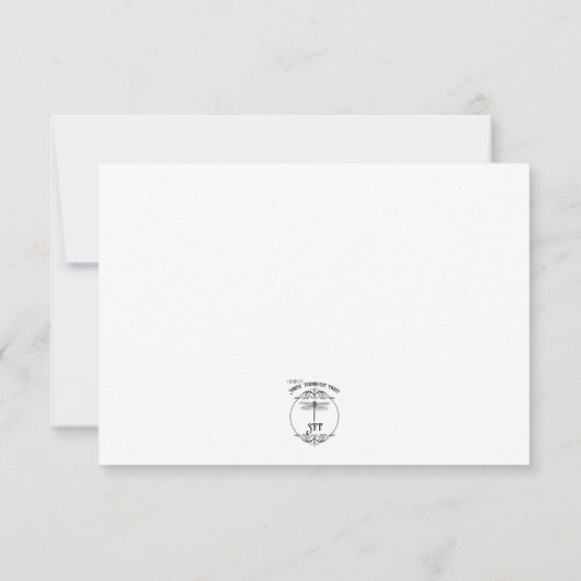 Klassieke witte bruiloft save the date (Achterkant)