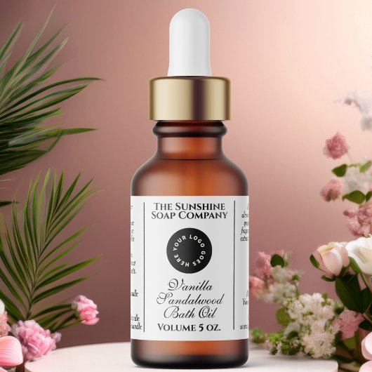 Klassieke witte cosmetica druppelaar flesetiket etiket