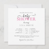 KLASSIEKE WITTE DOUCHE PARAPLU BLOEMEN, BABY RATTL KAART (Achterkant)