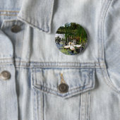 Klassieke witte eenden op een prachtig meer ronde button 5,7 cm (In situ)