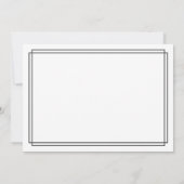 Klassieke witte eenvoudige elegante Lijst bruiloft Kaart (Achterkant)