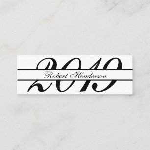 Klassieke witte elegant insert card afstuderen nam contactkaartje