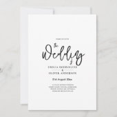 Klassieke witte elegante druk of digitaal huwelijk kaart (Voorkant)