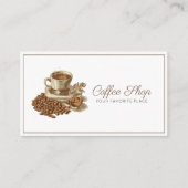 Klassieke witte en bruine Espresso Koffiewinkel Visitekaartje (Voorkant)
