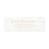 Klassieke witte en gouden Afstuderen Adresetikette Etiket (Voorkant)