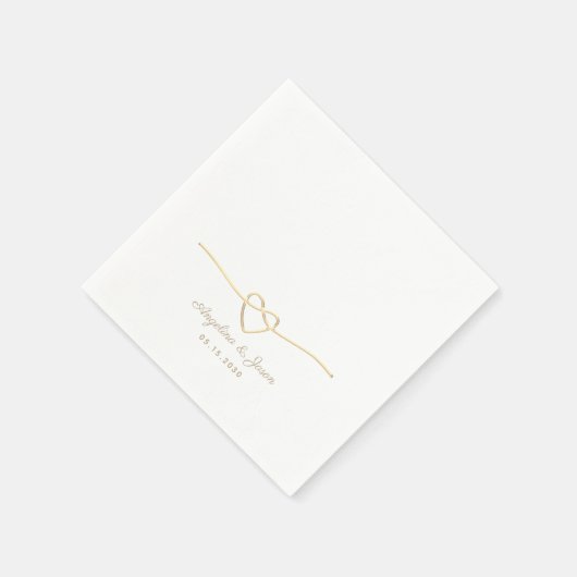 Klassieke witte en gouden bruiloft servetten (Hoek)