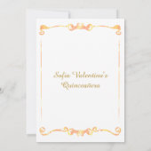 Klassieke Witte en Gouden Quinceanera Uitnodiging (Achterkant)