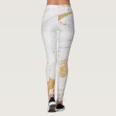 Klassieke witte en gouden steen leggings (Achterkant)