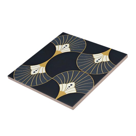 klassieke witte en goudwandtegels tegeltje (Zijkant)