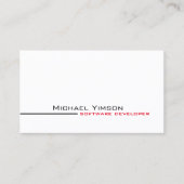 Klassieke witte en zwarte eenvoudige koele profess visitekaartje (Voorkant)