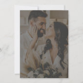 Klassieke witte en zwarte elegante foto save the date (Achterkant)