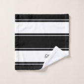 Klassieke witte en zwarte stripeshanddoekset bad handdoek (Wasdoekje)