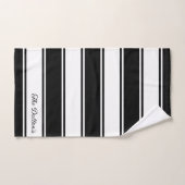 Klassieke witte en zwarte stripeshanddoekset bad handdoek (Handdoek)