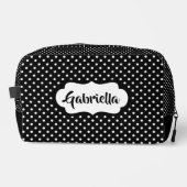 Klassieke witte Franse Zwitserse polka stippen op  Toilettasje (Voorkant)