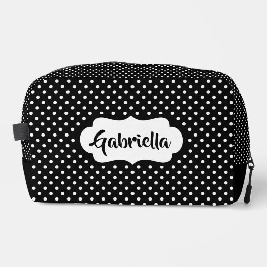 Klassieke witte Franse Zwitserse polka stippen op  Toilettasje (Voorkant)