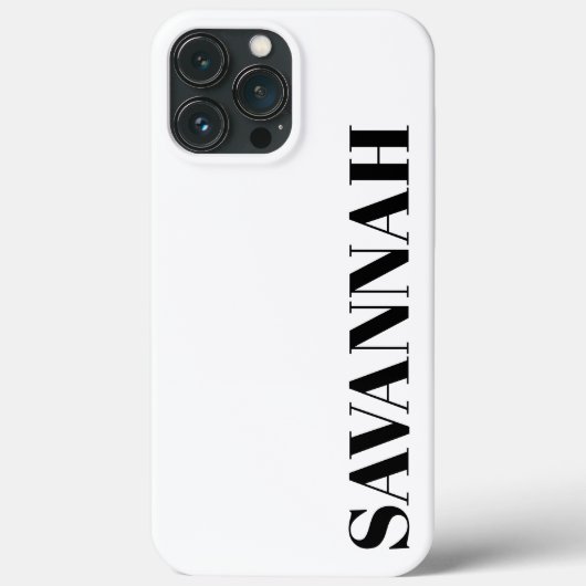 Klassieke witte gepersonaliseerde naam eenvoudig Case-Mate iPhone case (Achterkant)
