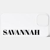 Klassieke witte gepersonaliseerde naam eenvoudig Case-Mate iPhone case (Achterkant (horizontaal))