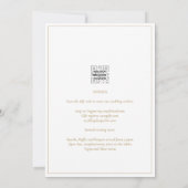 Klassieke Witte Gouden Gedrukte of Digitale Trouwk Kaart (Achterkant)