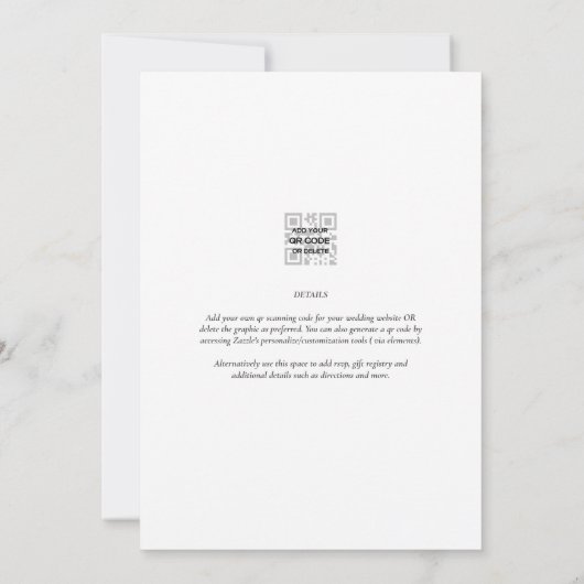 Klassieke witte gouden script afdruk of digitale t kaart (Achterkant)