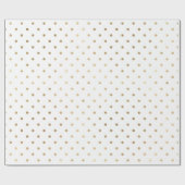 Klassieke witte gouden Stippen Cadeaupapier (Vlak)