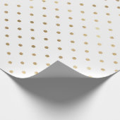 Klassieke witte gouden Stippen Cadeaupapier (Hoek)