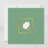 Klassieke witte goudventiel elegante groene achter bedankkaart (Voorkant)