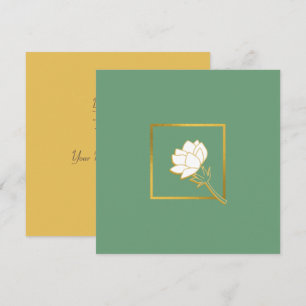 Klassieke witte goudventiel elegante groene achter bedankkaart