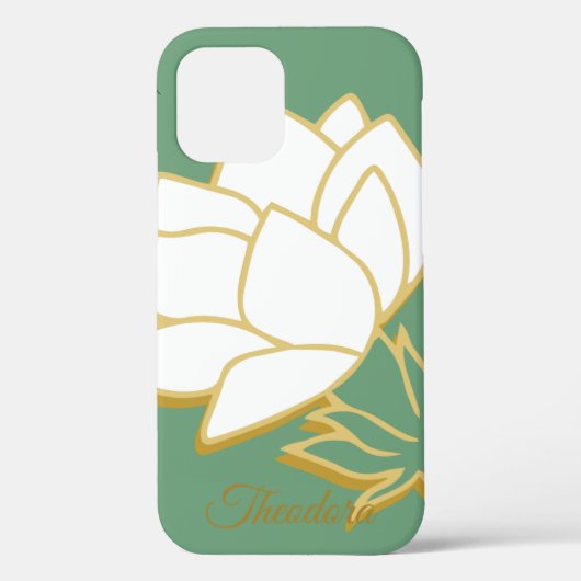 Klassieke witte goudventiel elegante groene achter Case-Mate iPhone case (Achterkant)