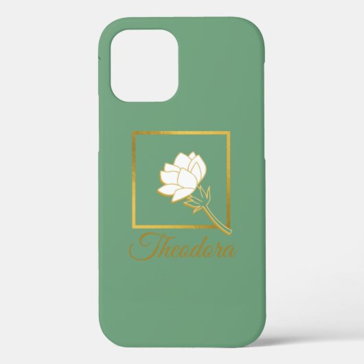 Klassieke witte goudventiel elegante groene achter Case-Mate iPhone case (Achterkant)
