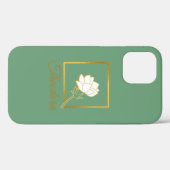 Klassieke witte goudventiel elegante groene achter Case-Mate iPhone case (Achterkant (horizontaal))