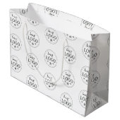 Klassieke witte grote cadeautas met aangepast logo (Achterkant Gekanteld)