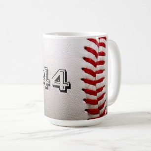 Klassieke witte honkbal met aangepast shirt nummer koffiemok