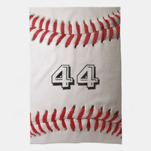 Klassieke witte honkbal met aangepast shirt nummer theedoek
