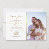 Klassieke Witte Huwelijksuitnodiging met Foto Kaart (Voorkant)