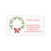 Klassieke witte kerst-adreslabel etiket (Voorkant)