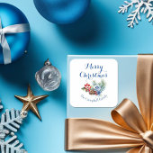 Klassieke Witte Kerst Decoratie Vierkante Sticker