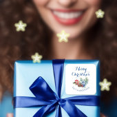 Klassieke Witte Kerst Decoratie Vierkante Sticker